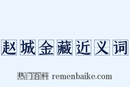 赵城金藏近义词是什么意思的图片